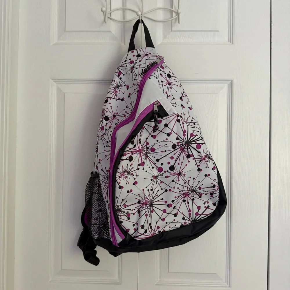 Stylish Women's Backpack - White‎ and Purple